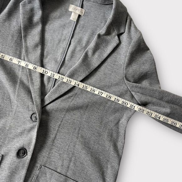 LOFT Oversized Stretchy Grey Blazer Large Petite - Picture 5 of 7